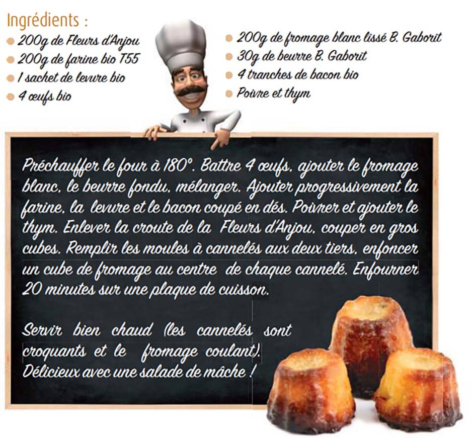 Recette cannelés salés au fromage bio