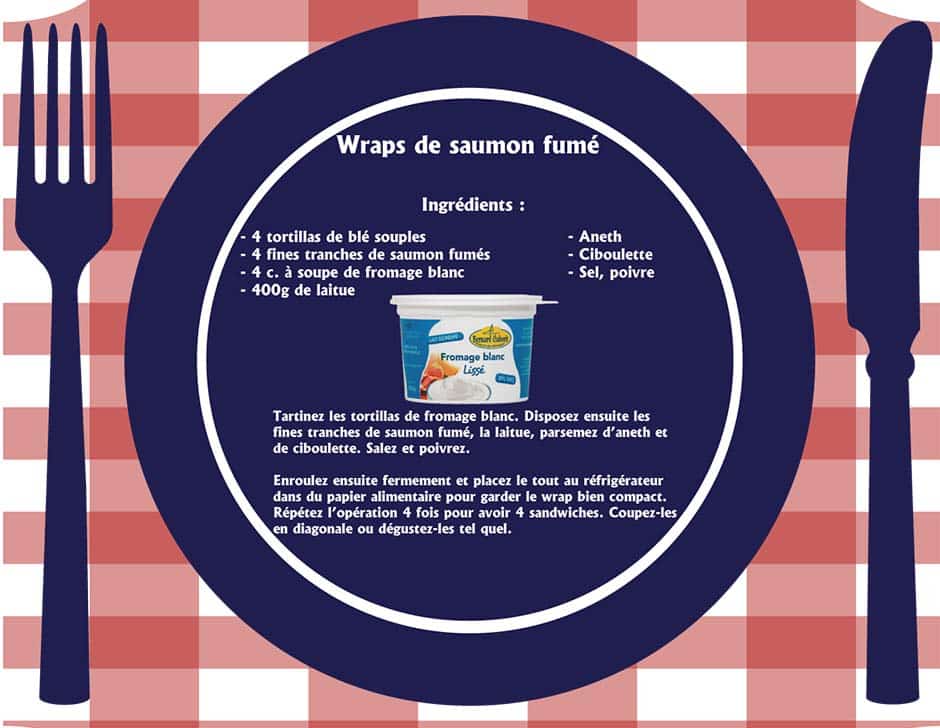 recette wrap au saumon fumé et au fromage blanc