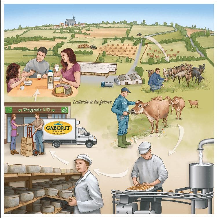 Schéma Ferme et laiterie bio