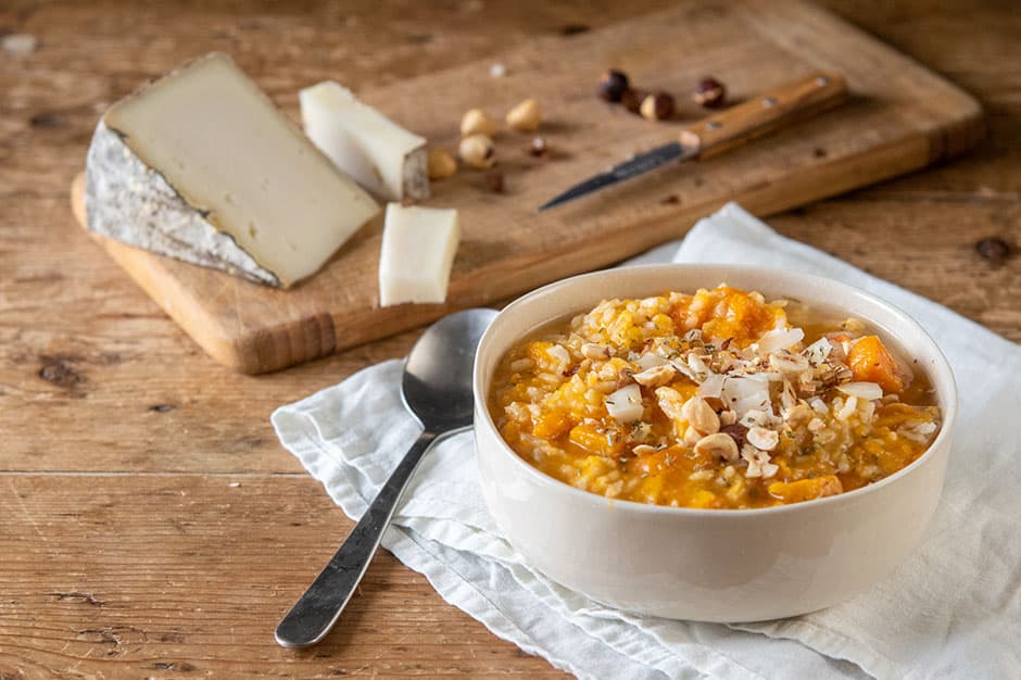 Risotto butternut chèvre et noisette